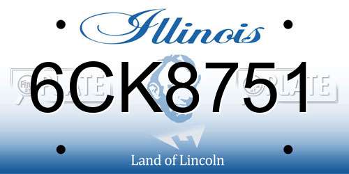 6CK8751 Illinois License Plate
