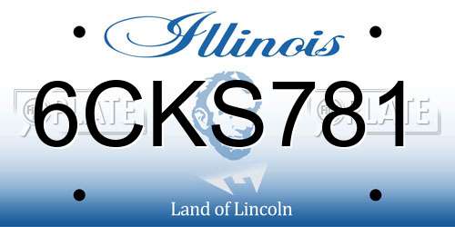 6CKS781 Illinois License Plate