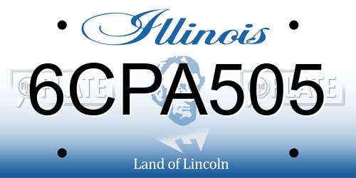 6CPA505 Illinois License Plate