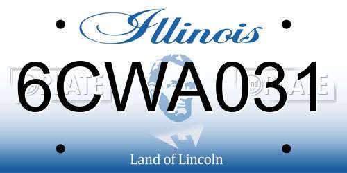 6CWA031 Illinois License Plate