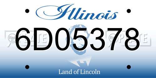 6D05378 Illinois License Plate