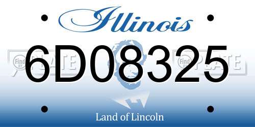 6D08325 Illinois License Plate