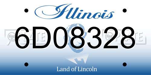 6D08328 Illinois License Plate