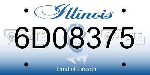 6D08375 Illinois License Plate
