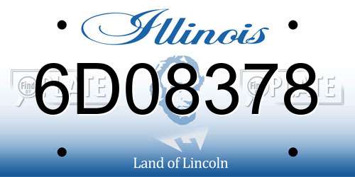 6D08378 Illinois License Plate