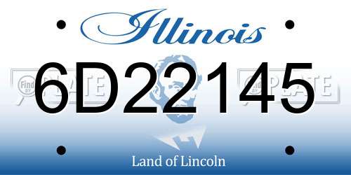 6D22145 Illinois License Plate