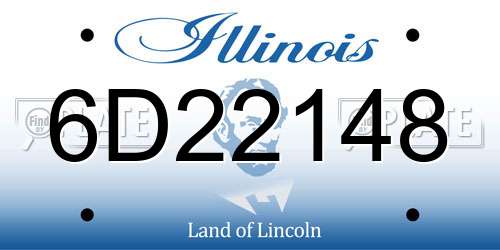 6D22148 Illinois License Plate