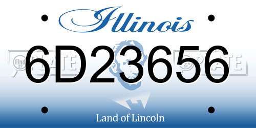 6D23656 Illinois License Plate