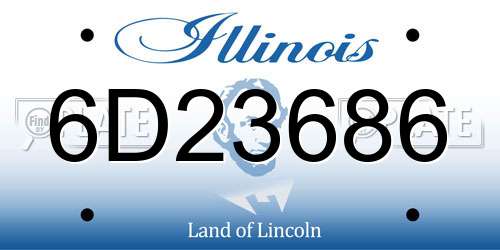 6D23686 Illinois License Plate