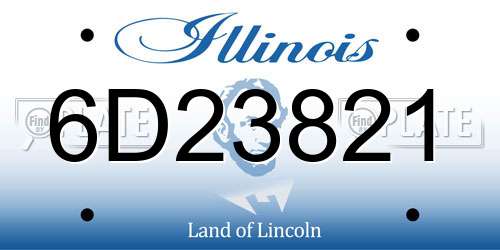 6D23821 Illinois License Plate