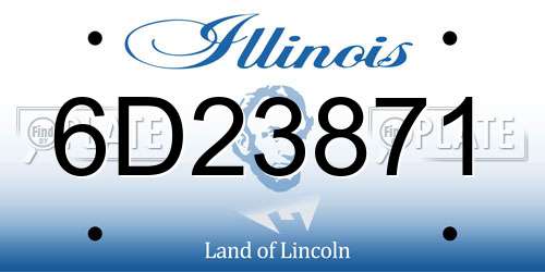 6D23871 Illinois License Plate