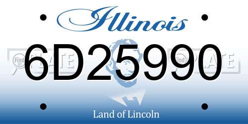 6D25990 Illinois License Plate