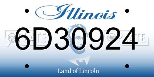 6D30924 Illinois License Plate