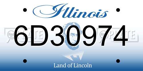 6D30974 Illinois License Plate