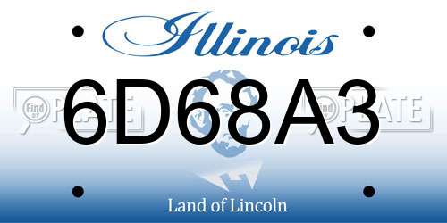 6D68A3 Illinois License Plate