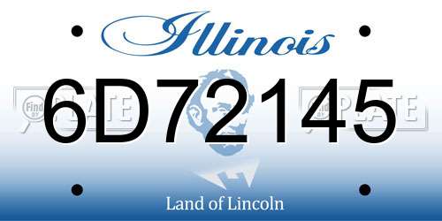 6D72145 Illinois License Plate