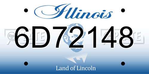 6D72148 Illinois License Plate