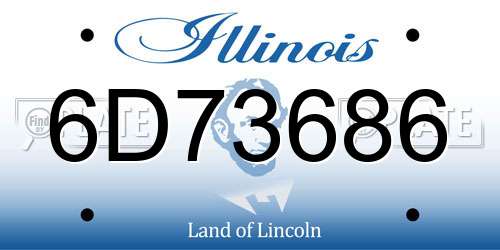 6D73686 Illinois License Plate