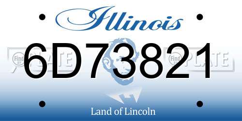 6D73821 Illinois License Plate