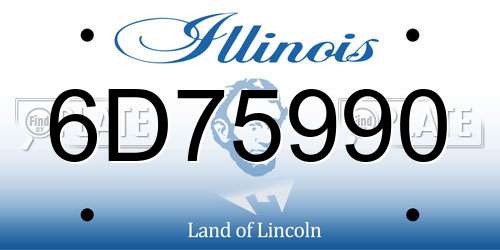 6D75990 Illinois License Plate