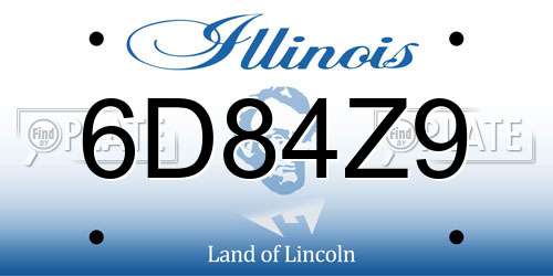 6D84Z9 Illinois License Plate