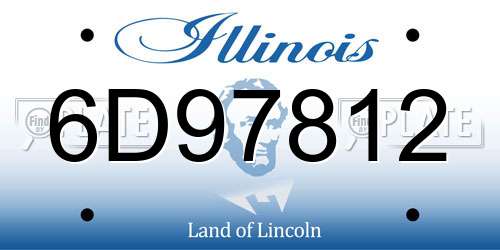 6D97812 Illinois License Plate