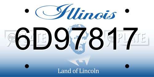 6D97817 Illinois License Plate