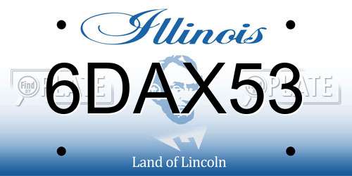6DAX53 Illinois License Plate