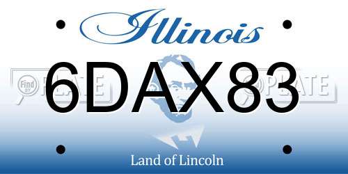 6DAX83 Illinois License Plate