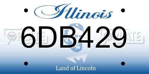 6DB429 Illinois License Plate