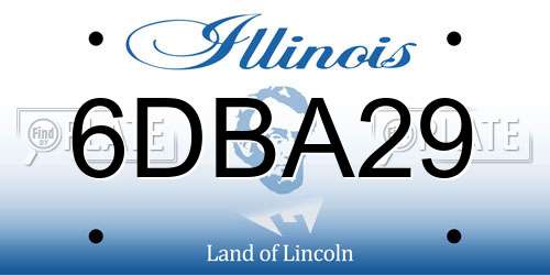 6DBA29 Illinois License Plate
