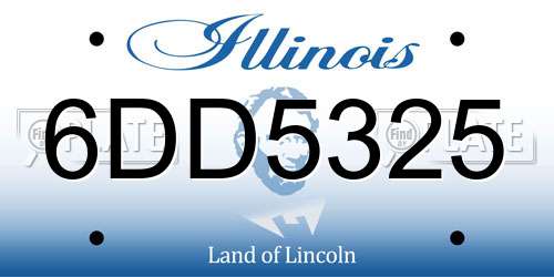 6DD5325 Illinois License Plate