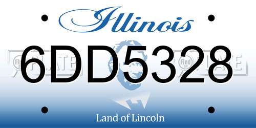 6DD5328 Illinois License Plate