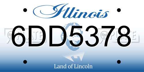 6DD5378 Illinois License Plate