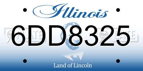 6DD8325 Illinois License Plate