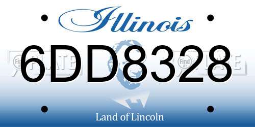 6DD8328 Illinois License Plate