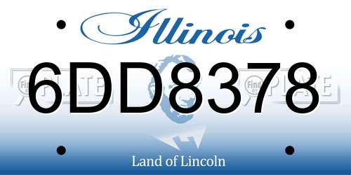6DD8378 Illinois License Plate