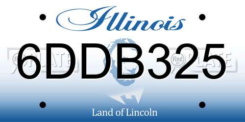 6DDB325 Illinois License Plate