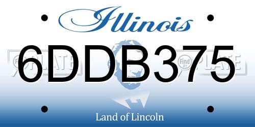 6DDB375 Illinois License Plate