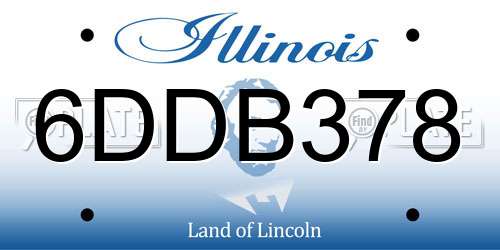 6DDB378 Illinois License Plate