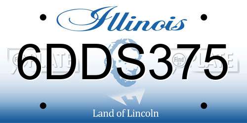 6DDS375 Illinois License Plate