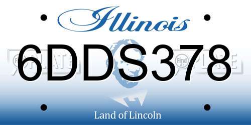 6DDS378 Illinois License Plate