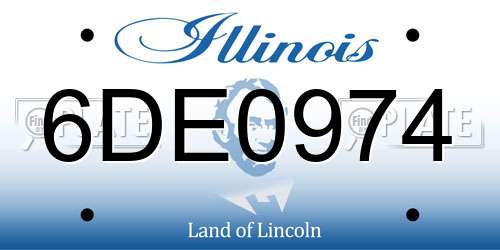 6DE0974 Illinois License Plate
