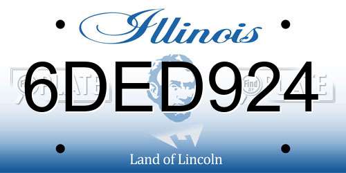 6DED924 Illinois License Plate