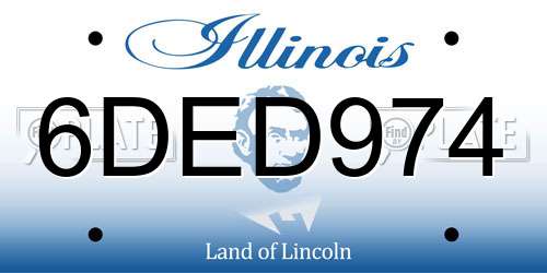 6DED974 Illinois License Plate