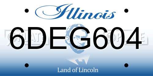 6DEG604 Illinois License Plate