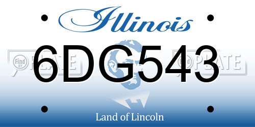 6DG543 Illinois License Plate