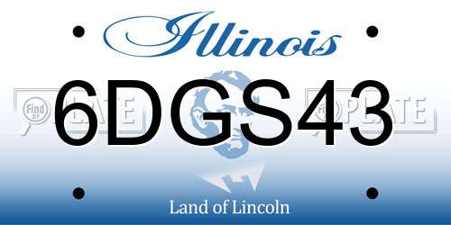 6DGS43 Illinois License Plate