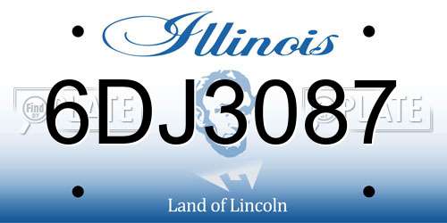 6DJ3087 Illinois License Plate