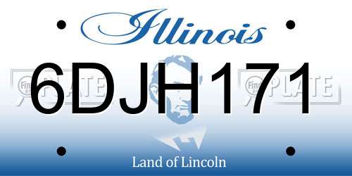 6DJH171 Illinois License Plate
